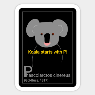 Koala starts with P! Sticker